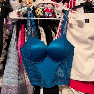 Victoria's Secret Teal Lace Corset Bra